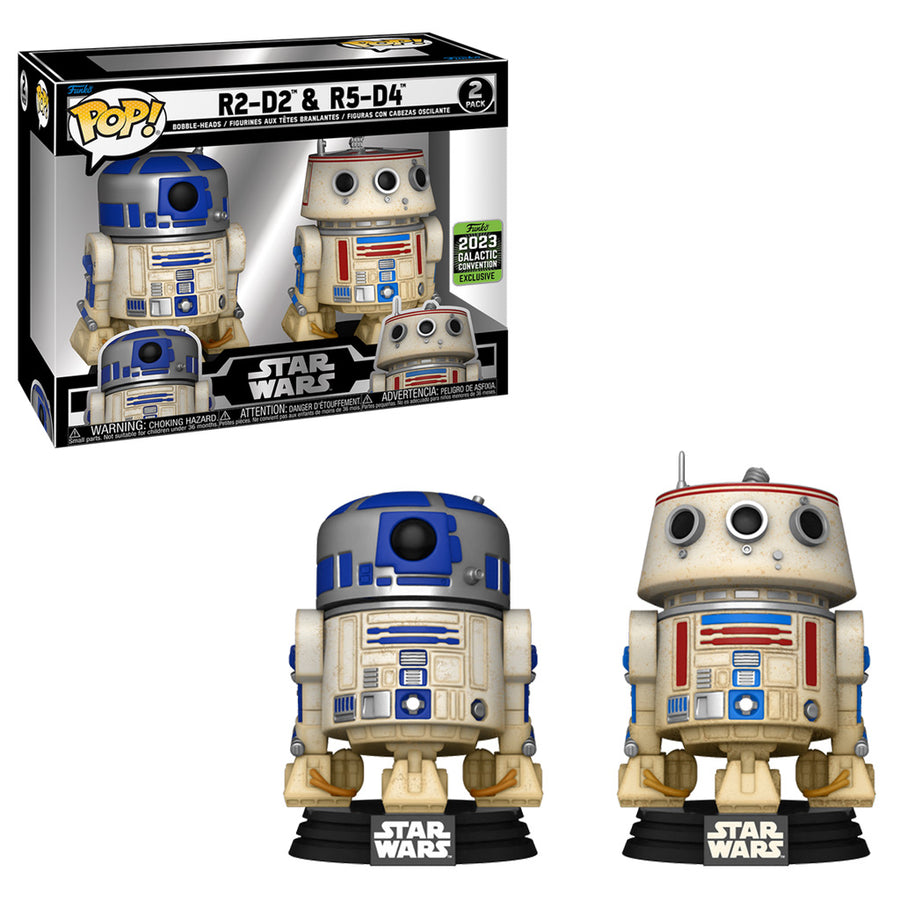 FUNKO POP STAR WARS GALACTIC CONVENTION 2023 - R2-D2 & R5-D4 2-PACK (68750) BRINDE