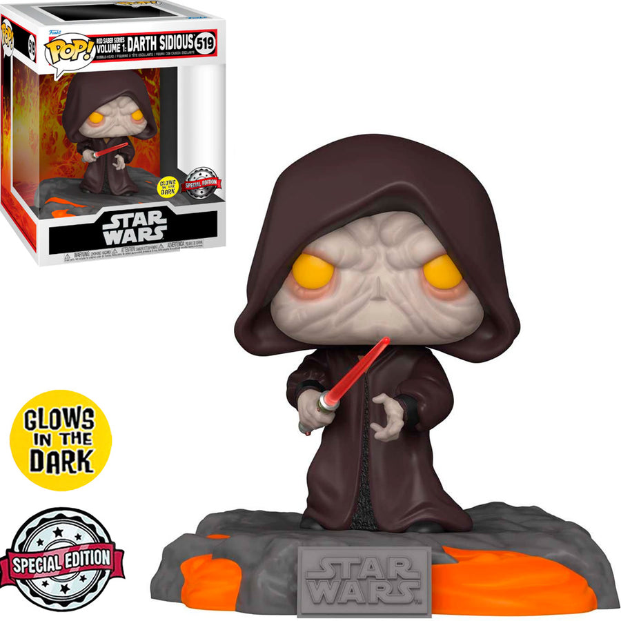 FUNKO POP STAR WARS RED SABER SERIES VOLUME 1 EXCLUSIVE - DARTH SIDIOUS 519 (GLOWS IN THE DARK)