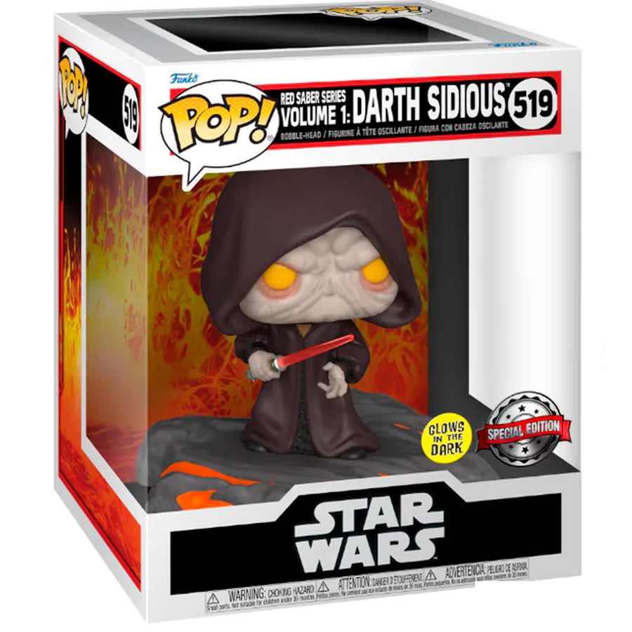 FUNKO POP STAR WARS RED SABER SERIES VOLUME 1 EXCLUSIVE - DARTH SIDIOUS 519 (GLOWS IN THE DARK)