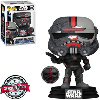 FUNKO POP STAR WARS THE BAD BATCH EXCLUSIVE - HUNTER WITH PIN 446