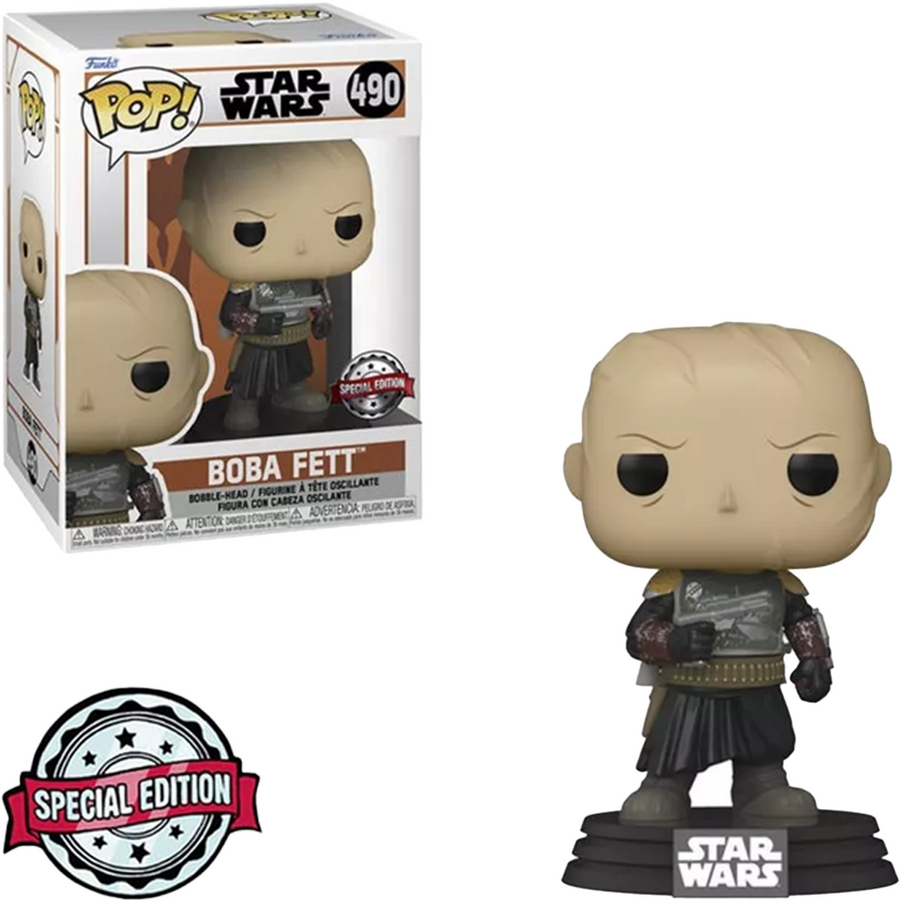 FUNKO POP STAR WARS THE MANDALORIAN EXCLUSIVE - BOBA FETT 490 BRINDE
