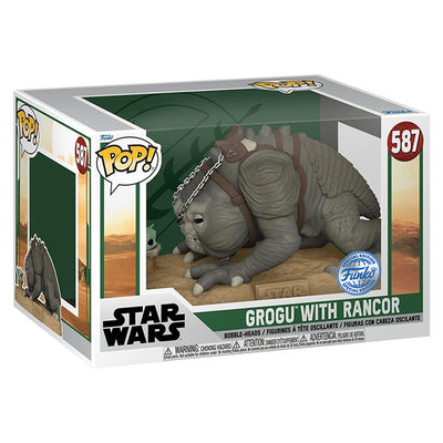 FUNKO POP STAR WARS THE MANDALORIAN SUPER SIZED 10" - GROGU WITH RANCON 587