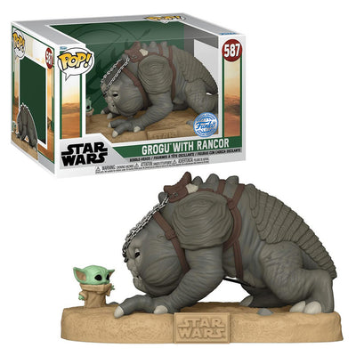 FUNKO POP STAR WARS THE MANDALORIAN SUPER SIZED 10" - GROGU WITH RANCON 587