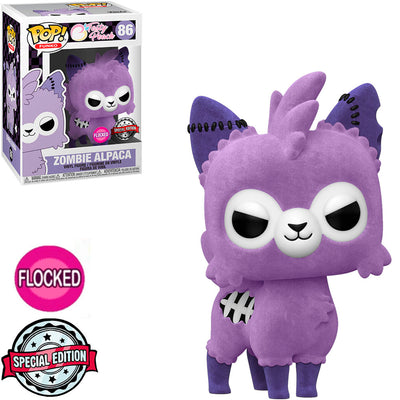 FUNKO POP TASTY PEACH EXCLUSIVE - ZOMBIE ALPACA 86 (FLOCKED)