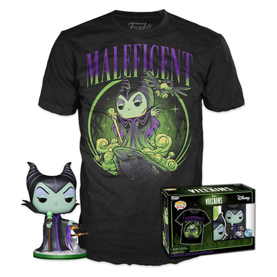 FUNKO POP & TEE VILLAINS MALEFICENT DIAMOND GLITTER - TAMANHO LG (58928)