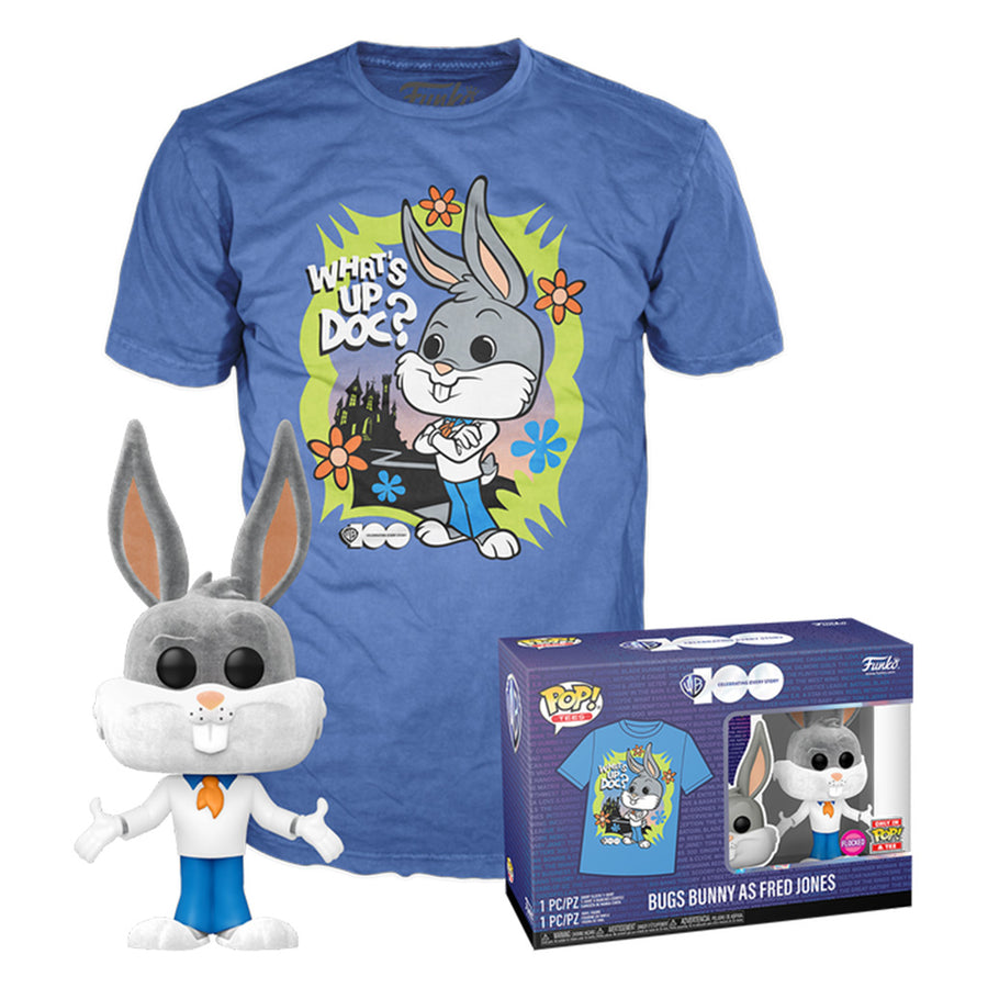FUNKO POP TEES BUGS BUNNY AS FRED JONES (FLOCKED) & CAMISETA TAMANHO L (70419) BRINDE