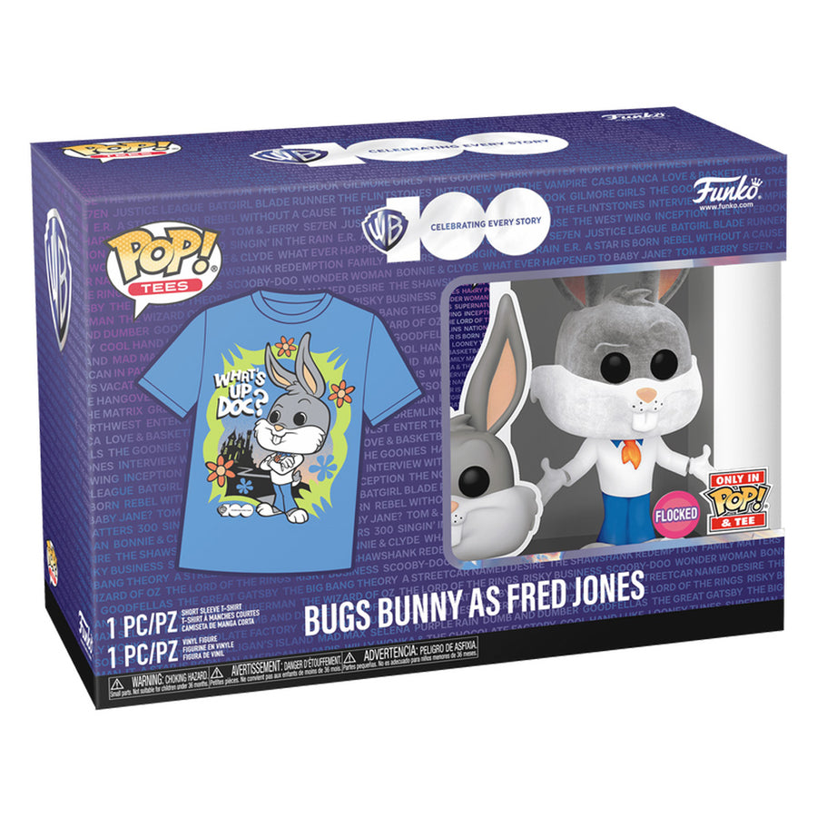 FUNKO POP TEES BUGS BUNNY AS FRED JONES (FLOCKED) & CAMISETA TAMANHO M (70418)