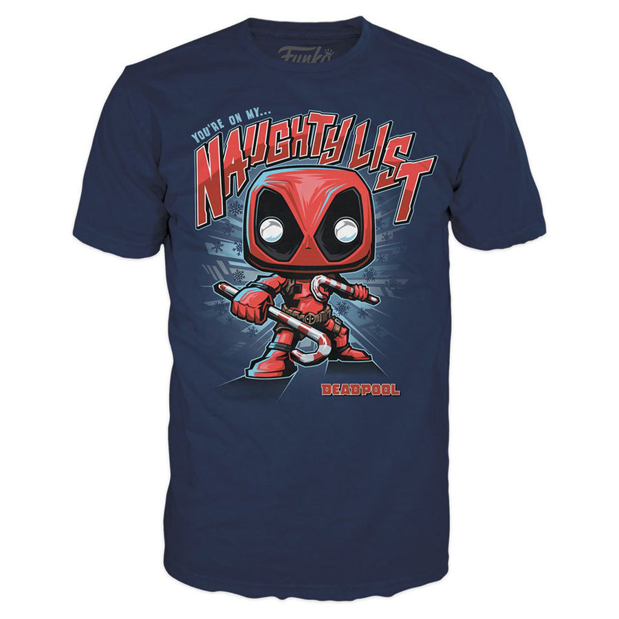 FUNKO POP TEES MARVEL DEADPOOL HOLIDAY + CAMISETA TEES *MD* 63658