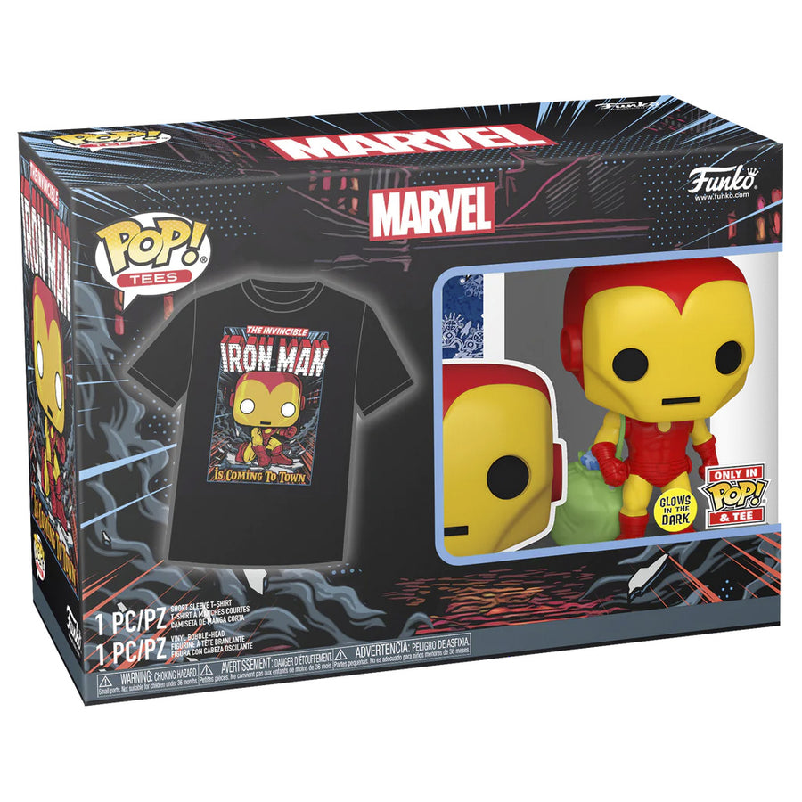 FUNKO POP TEES MARVEL HOLIDAY - IRON MAN & CAMISETA TAMANHO XL (72839)