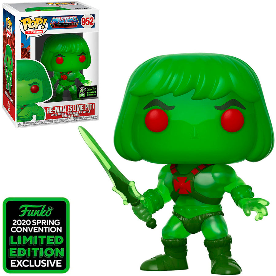 FUNKO POP TELEVISION MASTERS OF THE UNIVERSE EXCLUSIVE ECCC 2020 - HE-MAN (SLIME PIT) 952 BRINDE