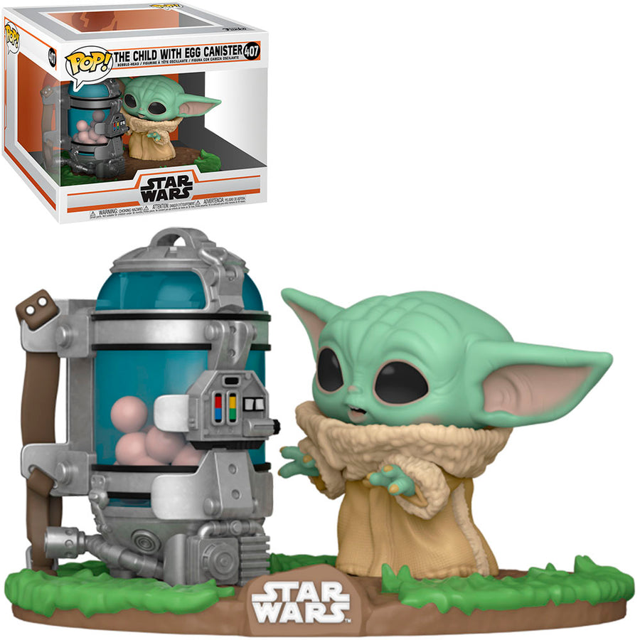 FUNKO POP STAR WARS THE MANDALORIAN - THE CHILD WITH EGG CANISTER 407 (DELUXE) BRINDE