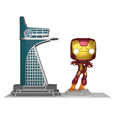 FUNKO POP TOWN MARVEL AVENGERS EXCLUSIVE - AVENGERS TOWER & IRON MAN 35 (GLOWS IN THE DARK)