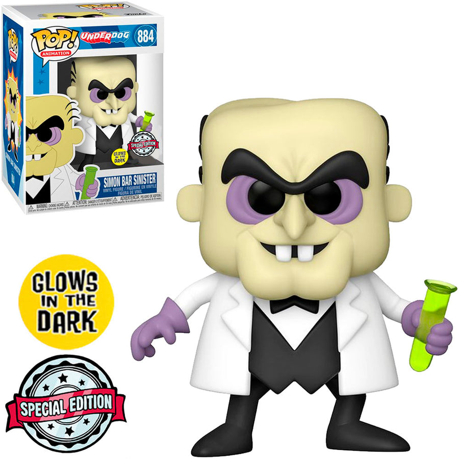 FUNKO POP UNDERDOG EXCLUSIVE - SIMON BAR SINISTER 884 (GLOW IN THE DARK)