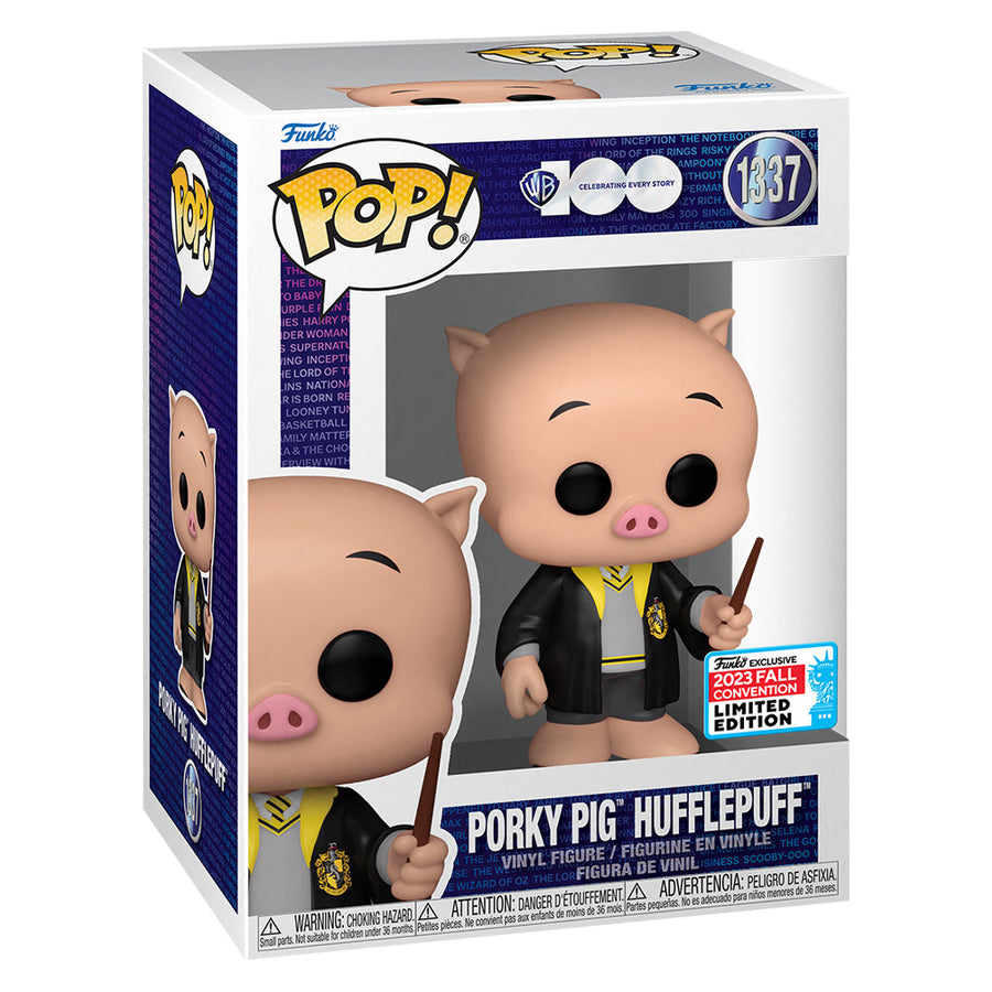 FUNKO POP WARNER BROS 100TH NEW YORK COMIC CON 2023 - PORKY PIG HUFFLEPUFF 1337