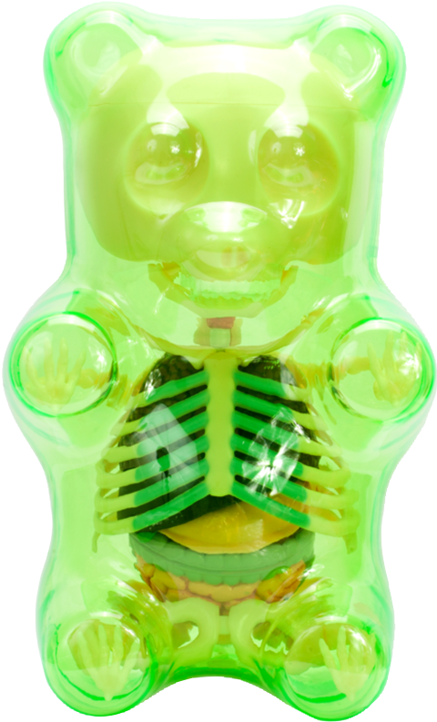Funny Anatomy Gummi Bear (Clear Green) – Mighty Jaxx – ActionFigure Brasil
