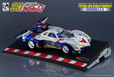 Future GPX Asurada G.S.X – Threezero – ActionFigure Brasil — com base expositora