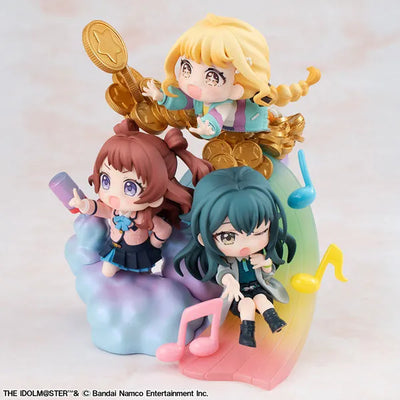 Gakuen iDOLM@STER - Fujita Kotone - Hanami Saki - Tsukimura Temari - FigUnity (MegaHouse)ㅤ – MegaHouse – ActionFigureBrasil — com base expositora