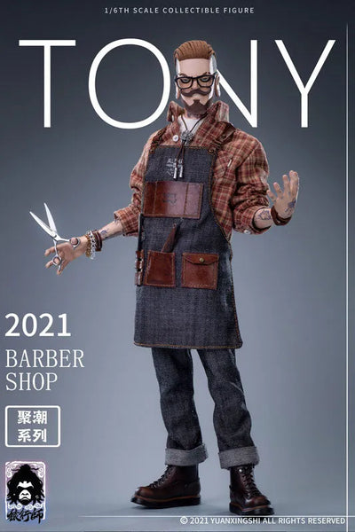 "Gathering Trend" Series Vol.1 JC-001 Oil Head Barber Tony (JC-001) 1/6 Action Figureㅤ – YUAN XING SHI – ActionFigureBrasil — ângulo diferente