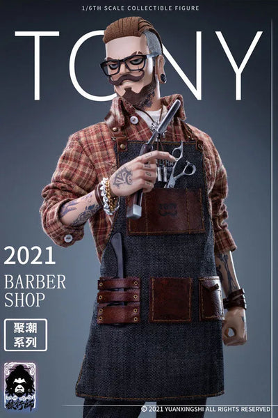 "Gathering Trend" Series Vol.1 JC-001 Oil Head Barber Tony (JC-001) 1/6 Action Figureㅤ – YUAN XING SHI – ActionFigureBrasil — com base expositora