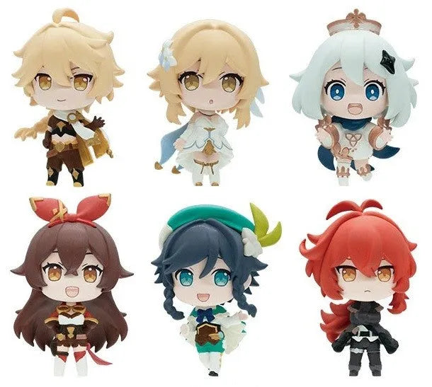 Genshin Impact - Amber - Venti - Diluc Ragnvindr - Paimon - Traveler (Aether) - Traveler (Lumine) - Genshin Capsule Collection Figure vol.1 - Set of 6 Figures (Bushiroad Creative)ㅤ – Bushiroad Creative – ActionFigure Brasil