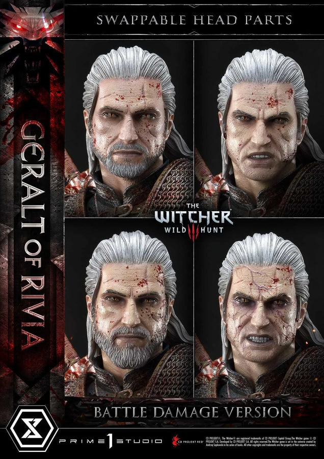 Geralt of Rivia (Battle Damage Edition) The Witcher 3: Wild Hunt – Prime1Studio – ActionFigure Brasil