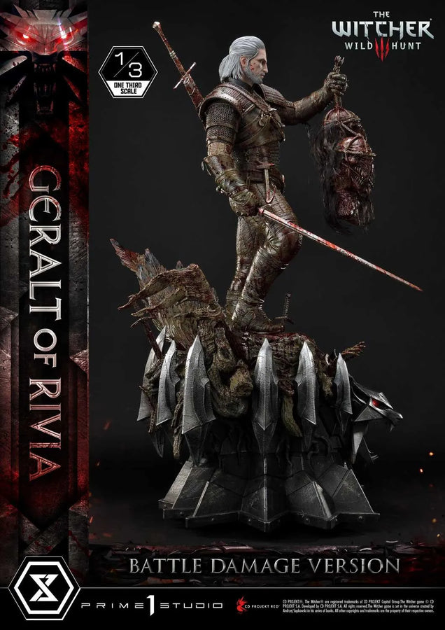Geralt of Rivia (Battle Damage Edition) The Witcher 3: Wild Hunt – Prime1Studio – ActionFigure Brasil