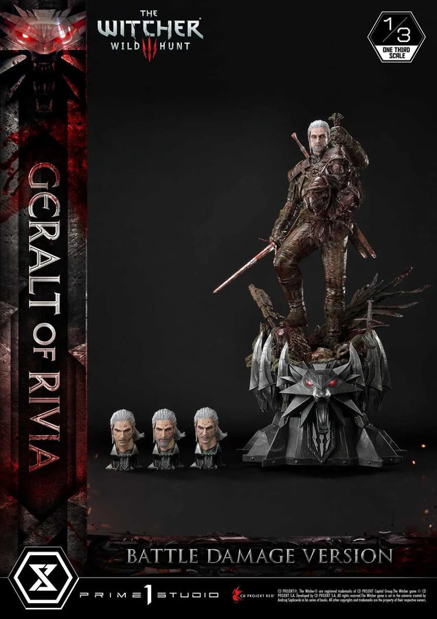 Geralt of Rivia (Battle Damage Edition) The Witcher 3: Wild Hunt – Prime1Studio – ActionFigure Brasil