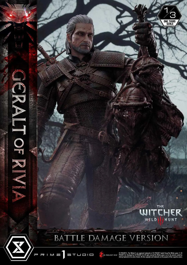 Geralt of Rivia (Battle Damage Edition) The Witcher 3: Wild Hunt – Prime1Studio – ActionFigure Brasil