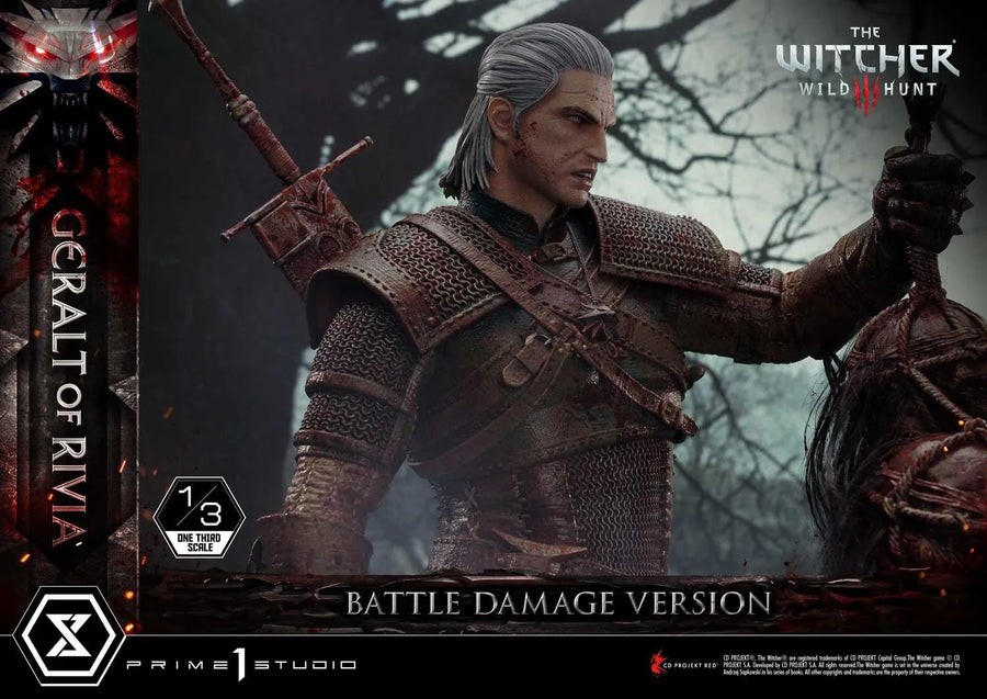 Geralt of Rivia (Battle Damage Edition) The Witcher 3: Wild Hunt – Prime1Studio – ActionFigure Brasil