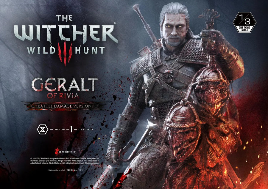 Geralt of Rivia (Battle Damage Edition) The Witcher 3: Wild Hunt – Prime1Studio – ActionFigure Brasil