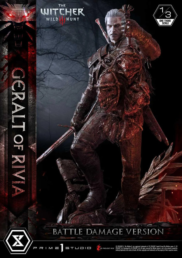 Geralt of Rivia (Battle Damage Edition) The Witcher 3: Wild Hunt – Prime1Studio – ActionFigure Brasil