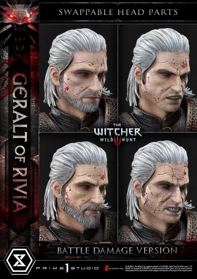 Geralt of Rivia (Battle Damage Edition) The Witcher 3: Wild Hunt – Prime1Studio – ActionFigure Brasil