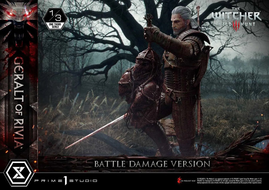 Geralt of Rivia (Battle Damage Edition) The Witcher 3: Wild Hunt – Prime1Studio – ActionFigure Brasil