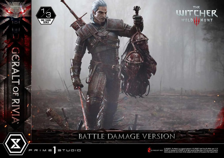 Geralt of Rivia (Battle Damage Edition) The Witcher 3: Wild Hunt – Prime1Studio – ActionFigure Brasil