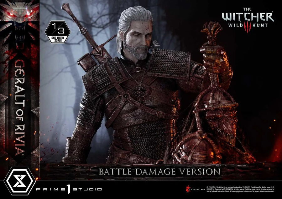 Geralt of Rivia (Battle Damage Edition) The Witcher 3: Wild Hunt – Prime1Studio – ActionFigure Brasil