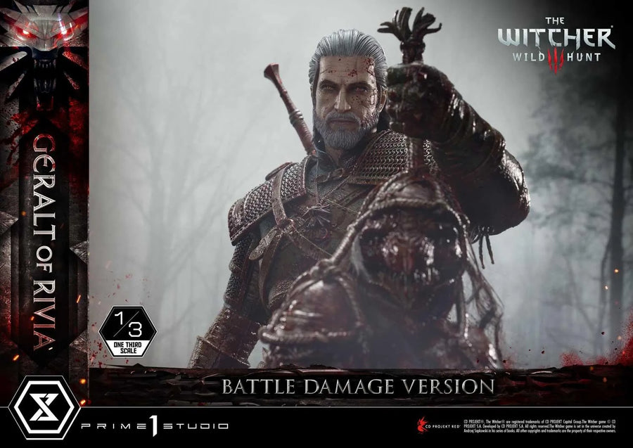 Geralt of Rivia (Battle Damage Edition) The Witcher 3: Wild Hunt – Prime1Studio – ActionFigure Brasil