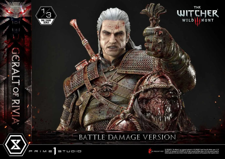 Geralt of Rivia (Battle Damage Edition) The Witcher 3: Wild Hunt – Prime1Studio – ActionFigure Brasil