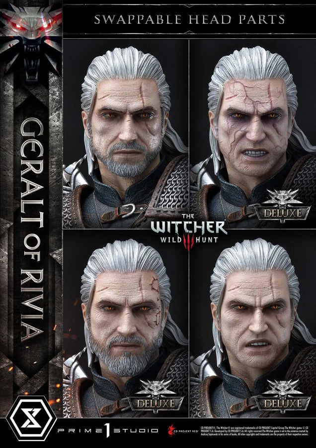 Geralt of Rivia (Deluxe Version) The Witcher 3: Wild Hunt – Prime1Studio – ActionFigure Brasil