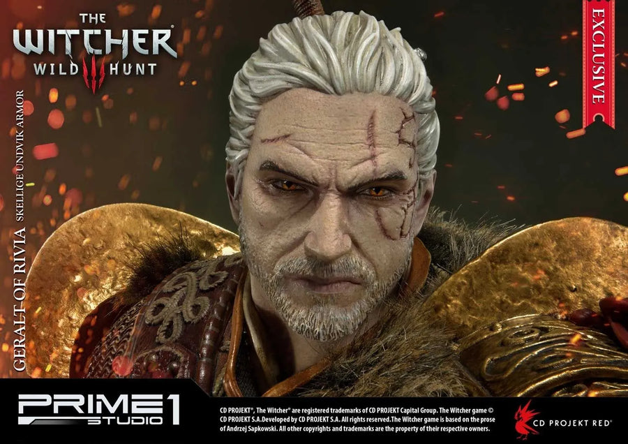 Geralt of Rivia (Exclusive Version) The Witcher 3: Wild Hunt – Prime1Studio – ActionFigure Brasil