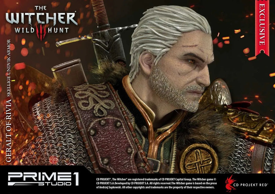 Geralt of Rivia (Exclusive Version) The Witcher 3: Wild Hunt – Prime1Studio – ActionFigure Brasil