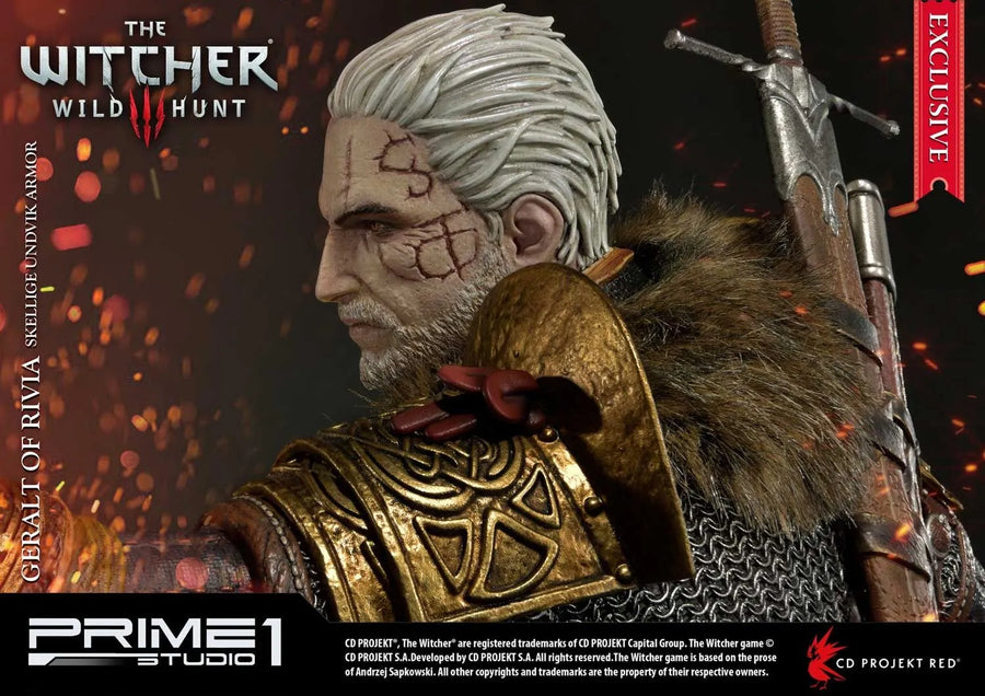 Geralt of Rivia (Exclusive Version) The Witcher 3: Wild Hunt – Prime1Studio – ActionFigure Brasil