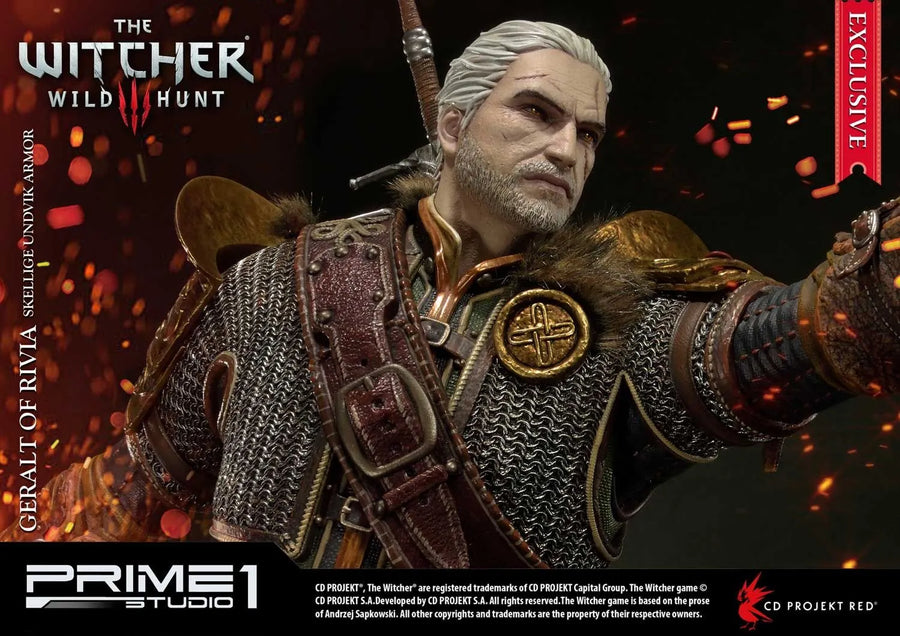 Geralt of Rivia (Exclusive Version) The Witcher 3: Wild Hunt – Prime1Studio – ActionFigure Brasil
