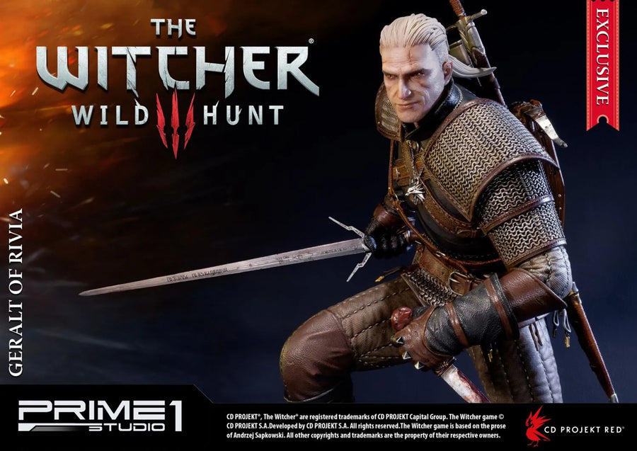 Geralt of Rivia (Exclusive Version) The Witcher 3: Wild Hunt – Prime1Studio – ActionFigure Brasil