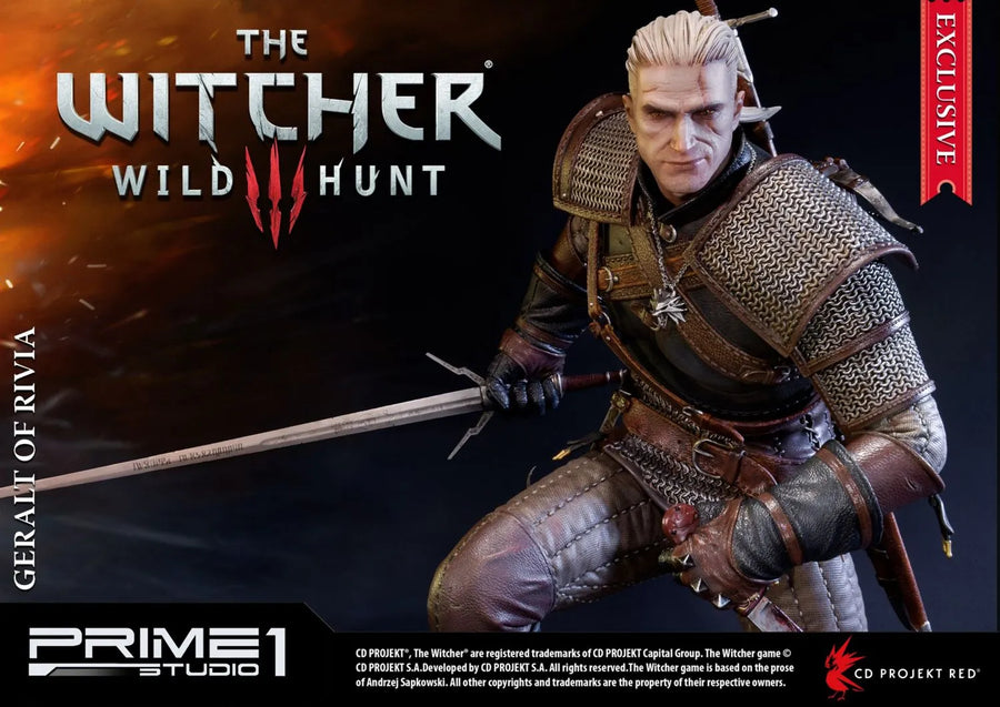 Geralt of Rivia (Exclusive Version) The Witcher 3: Wild Hunt – Prime1Studio – ActionFigure Brasil
