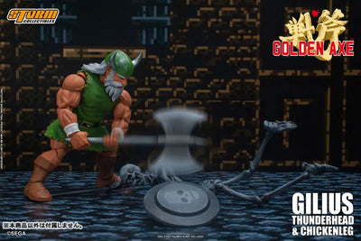 Golden Axe Action Figure Gilius Thunderhead & Chicken Leg Setㅤ – Storm Collectibles – ActionFigureBrasil — com base expositora
