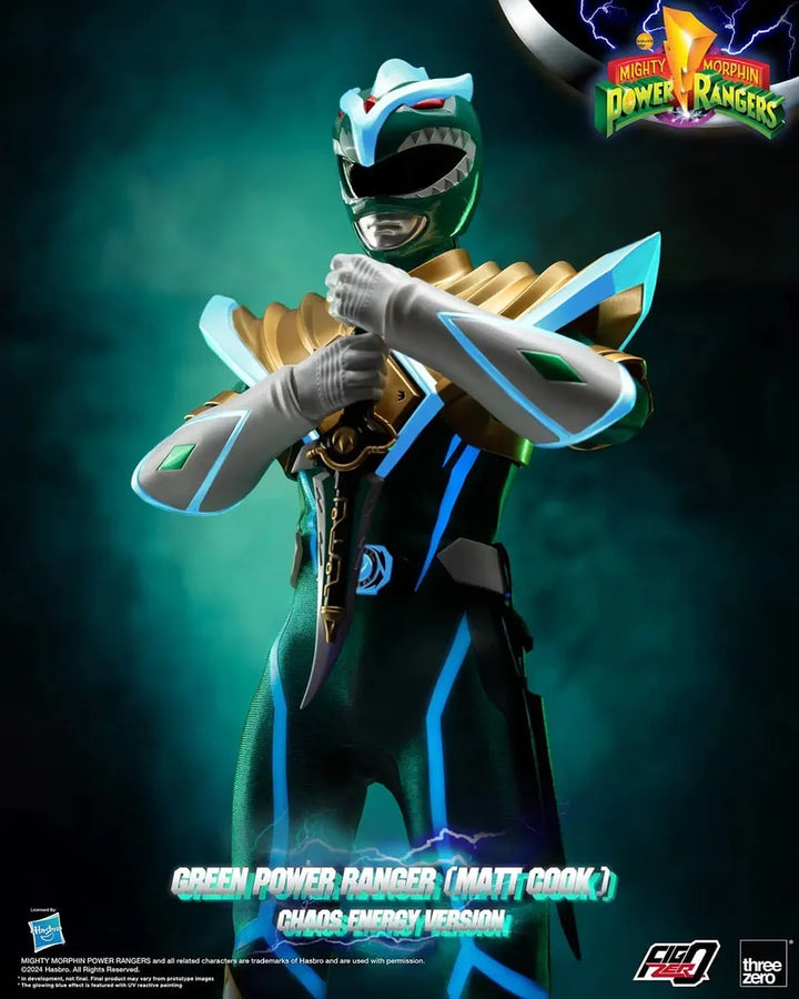 Green Power Ranger (Matt Cook) Chaos Energy Version - LIMITED EDITION: 500 (Chaos Energy Version) – Threezero – ActionFigure Brasil
