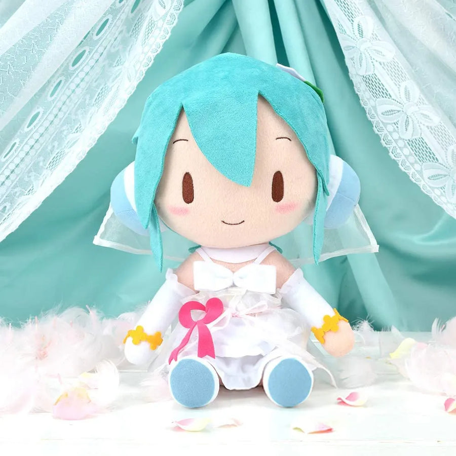 Hatsune Miku -Project DIVA- Arcade Future Tone - Hatsune Miku - Special Fuwa Fuwa Nuigurumi - White Dress (SEGA)ㅤ – SEGA – ActionFigureBrasil