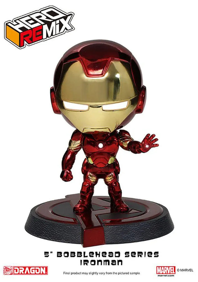 Hero Remix Bobble Head Series - Avengers: Iron Man Mk.43 (Chrome Plating ver.) ()ㅤ – Dragon,Platz Hobby – ActionFigureBrasil