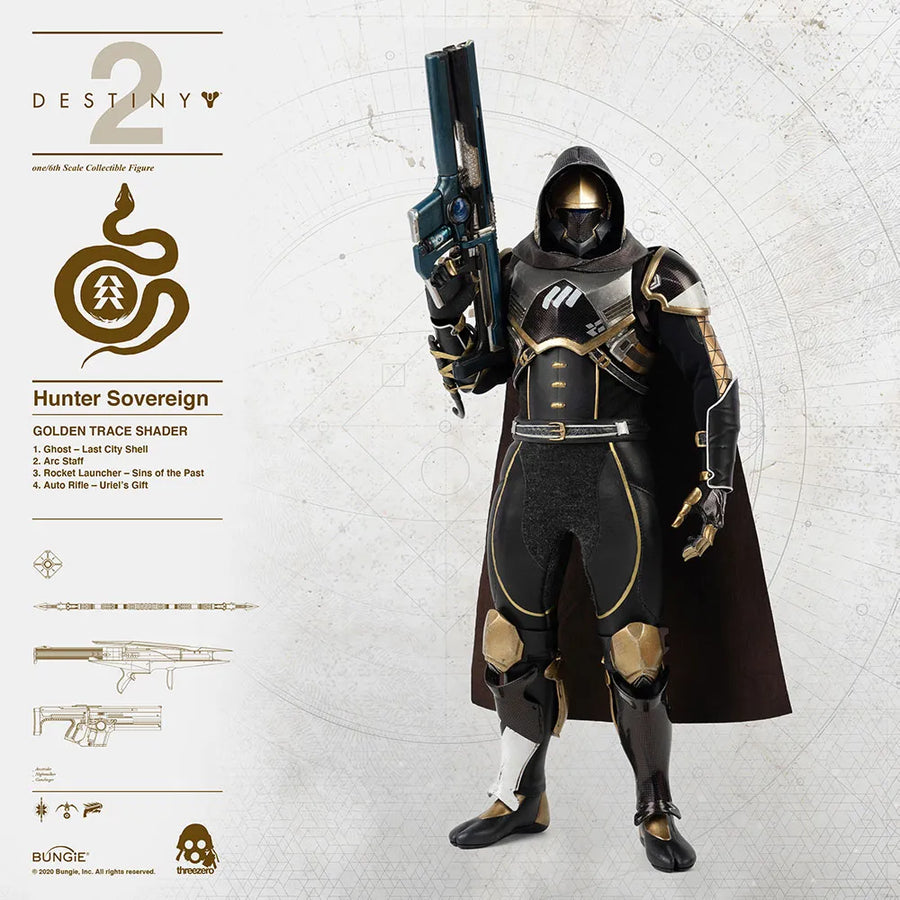 Hunter Sovereign (Golden Trace Shader) – Threezero – ActionFigure Brasil