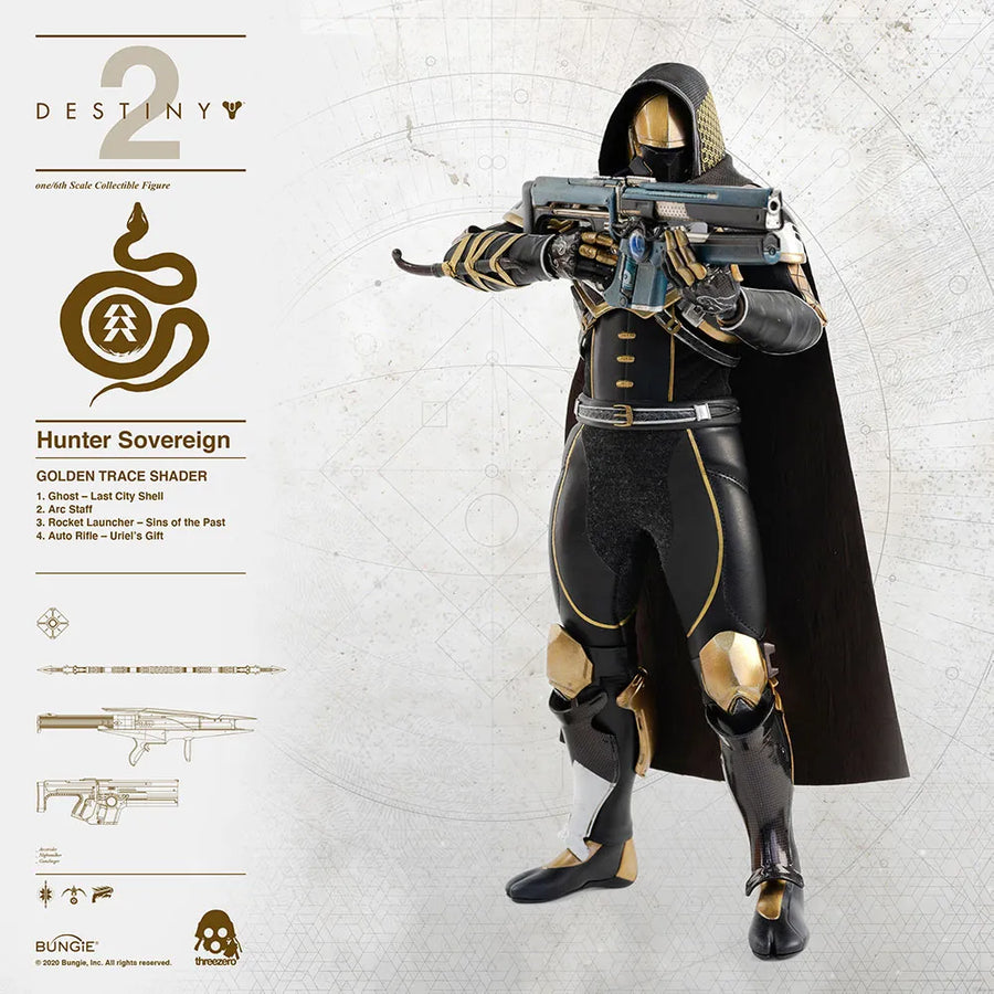 Hunter Sovereign (Golden Trace Shader) – Threezero – ActionFigure Brasil
